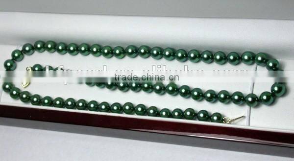 Latest 5-5.5mm Green Akoya Pearl Necklace With 14K Gold