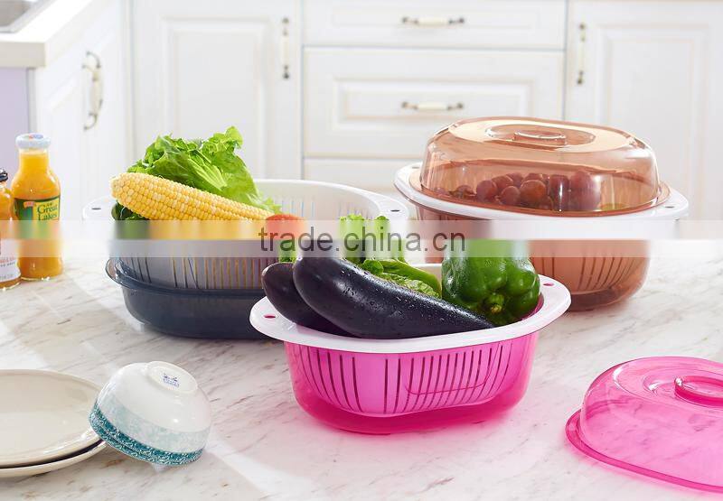 Vegetable Fruit Plastic Washing Basket Draining Strainer Basket