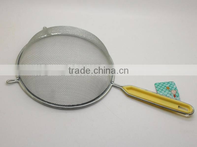 Kitchen accessories stainless steel cooking splatter screen with plastic handle for splatter cuard fits