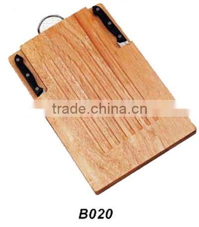 Natural rubber wood cheese board with knife