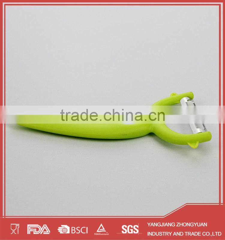 ZY-N1056 Hot selling stainless steel julienne vegetable peeler with unique style handle