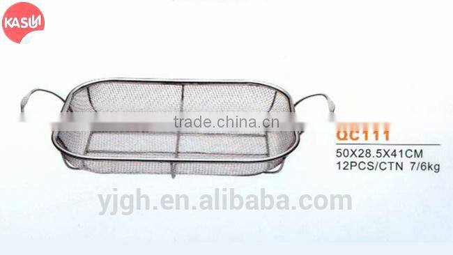 QC111 stainless steel bbq grill basket roasting grill pizza pan