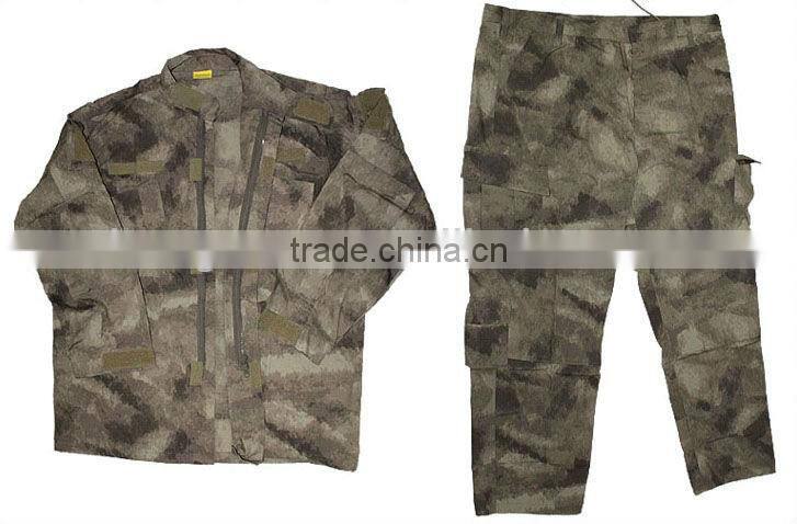 Men's 65% polyester 35% cotton woven A-TACS military uniform