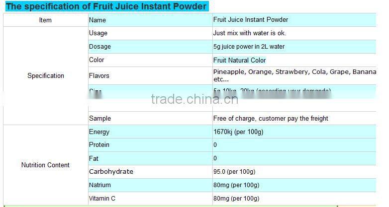 FRUIT FLAVOURED INSTANT POWDER DRINK China supplier