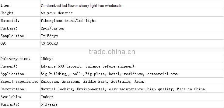 Factory wholesale Artificial Customized Led Flower Tree Cherry Blossom Tree