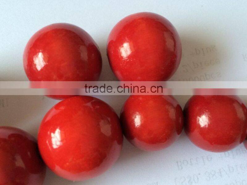 21pcs Wooden Pearl Sexy Poland Jewelry Charming Red Lady Bead Chain Big Red Bead Necklace 85cm