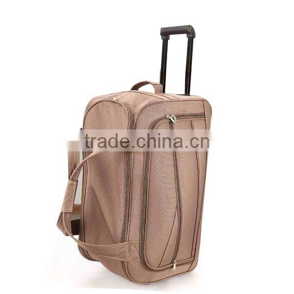 Nylon travel duffel bag on wheels