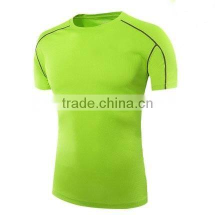 100% polyester Men fake V-neck cycling gym t-shirt custom dry fit t-shirt
