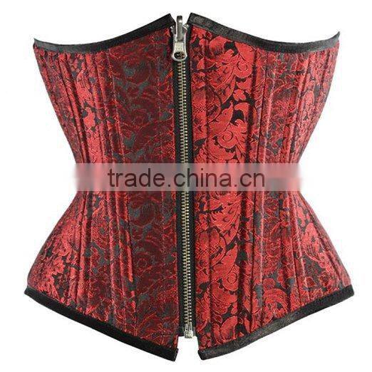 NEW Rain Red Flower Printed Ann Cherry Sexy Women's Corset Latex Waist Training Cincher