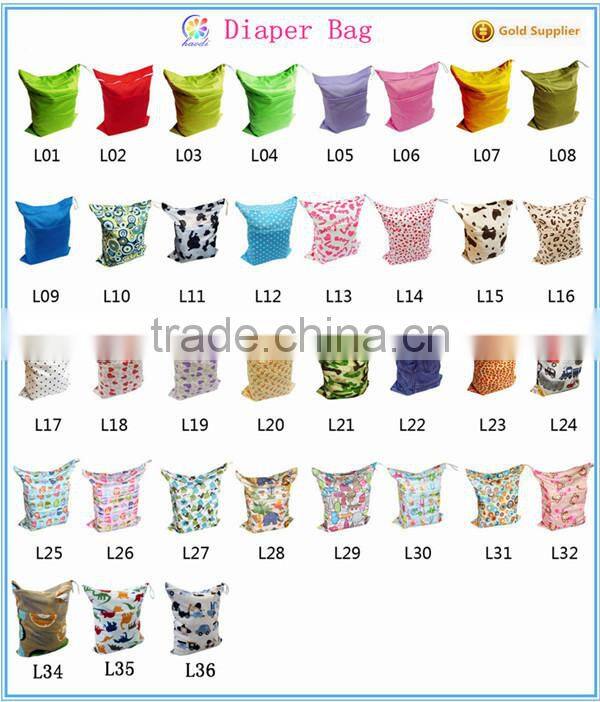 Washable Reusable Waterproof Cloth Diaper Wetbag, Zip-closure Wet Dry Bag,AI2 all in one size diaper wetbag