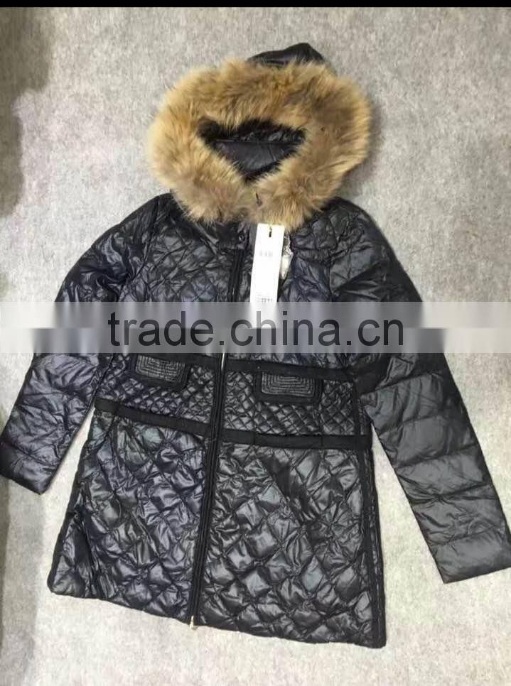 GZY down filled jacket warehouse guangzhou mixed coat winter anti-static cheap china stock 2017 good quality