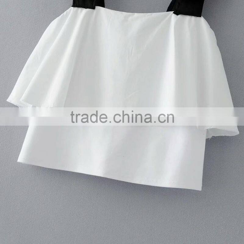 Women latest design wholesale contrast double layered tank top