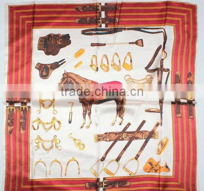 stock printed silk satin Scarf square scarves small moq