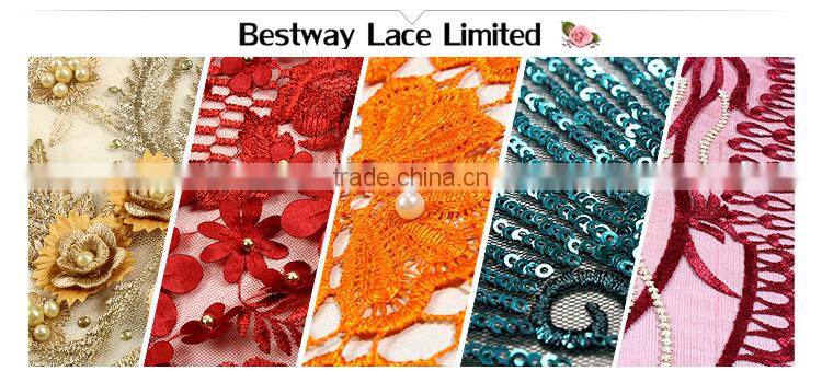 Bestway Nigerian Traditional Wedding Dress Organza Big Lace Fabric With Sequins
