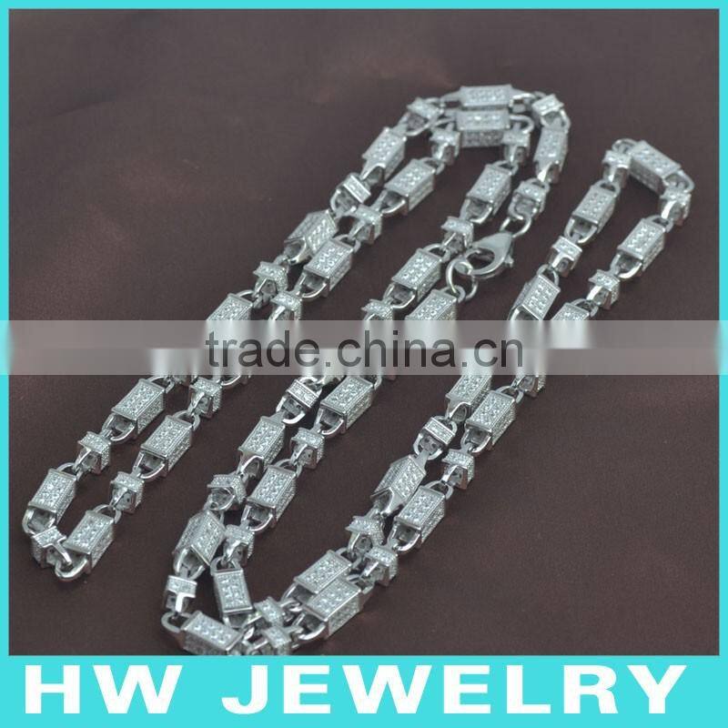 Bullet chain, 36inch, bling bling jewelry necklace, hip hop men necklace,, ice out jewelry,HWNE90317