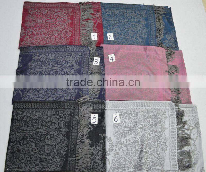 The stylish large 100%rayon soft designer jacquard floral hot shawl