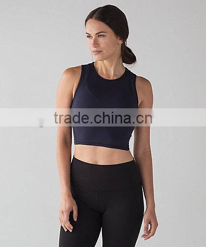 MGOO Good Quality Custom Made Fashionable Gym Crop Top Women Sexy Sport Wear High Neck Tank top