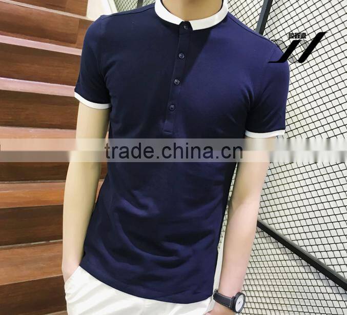 Men Blank color polo short sleeve shirt