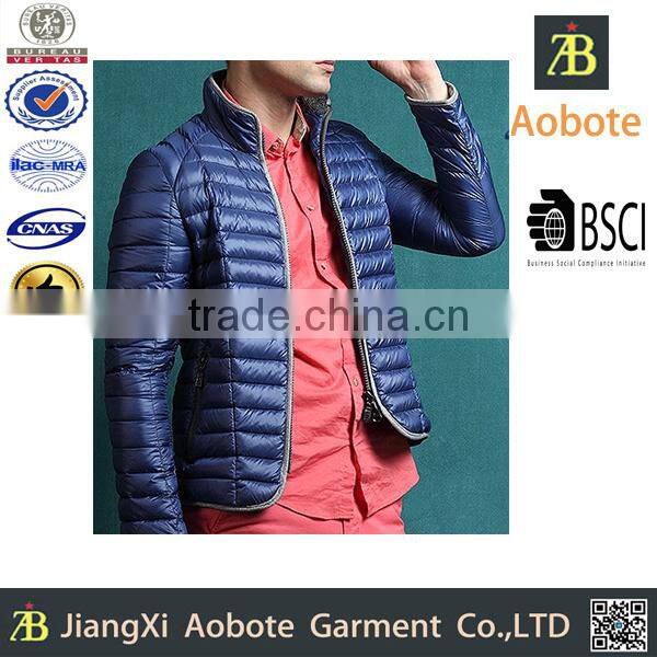 2015 china factory fashion blue downproof outdoor duck mens down jacket