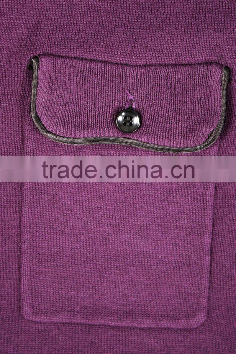 Purple Warm Mens Turtleneck Sweater