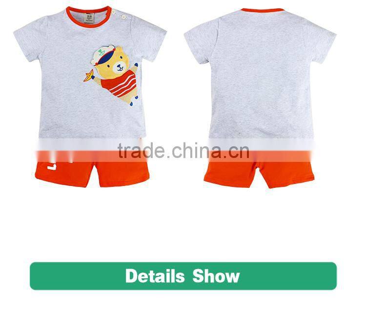 Lovely bear short sleeve 2pcs children wear baby clothes set for summer