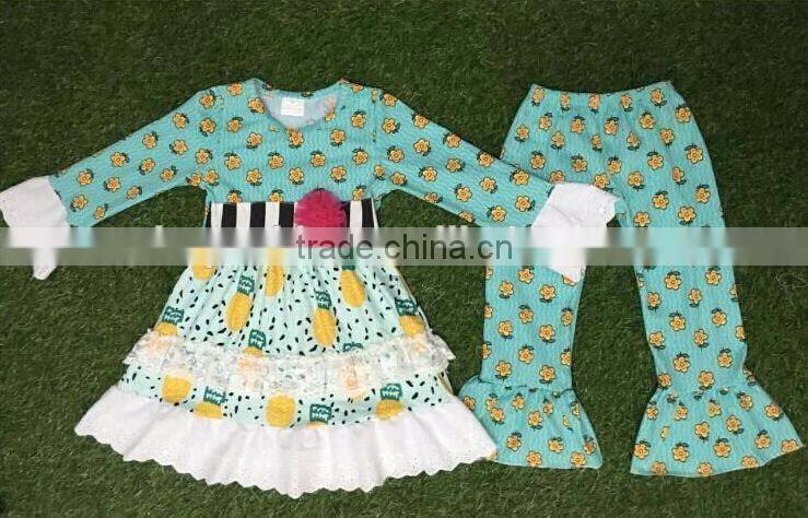 Wholesale 2016 new arrival long sleeve lovely printed cotton kids clothes china