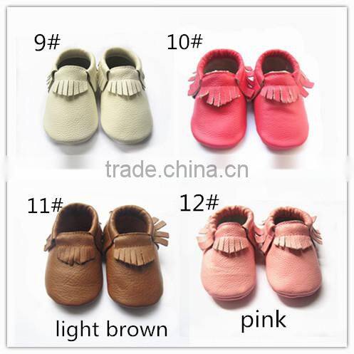 2016 panton colors genuine leather baby moccasins
