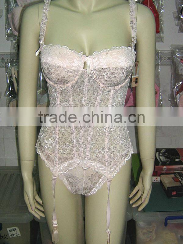 Ladies newest design transparent lace evening sexy big breast lingerie
