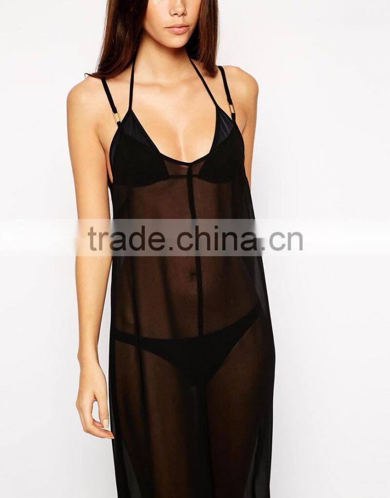 Split Front Sheer Maxi Beach Dress