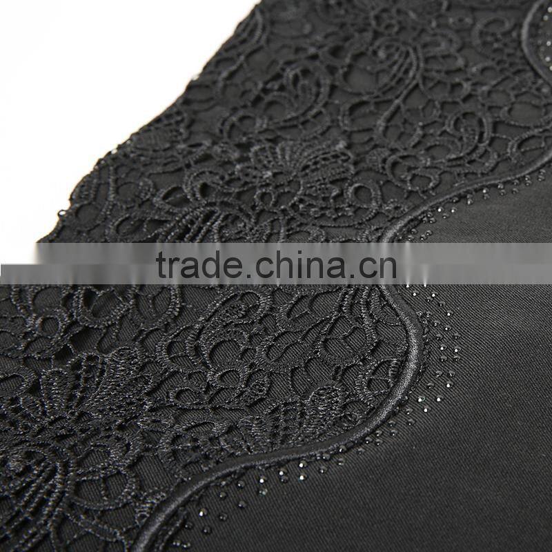 new design high waist narrow embroidered denim skirt