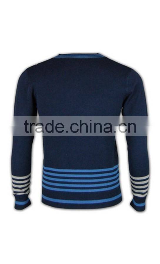 ISO9001/BSCI Manufature popular navy blue fitted pullover cardigan sweater