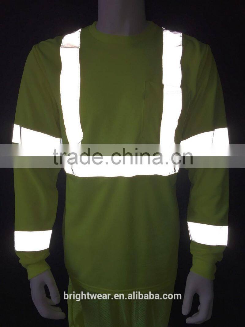 ANSI Chinese local reflective tape men high quality protective t-shirt