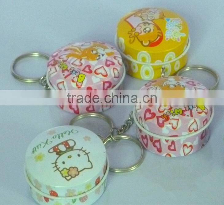 Tiny round metal candy tin box for candy and sweet package