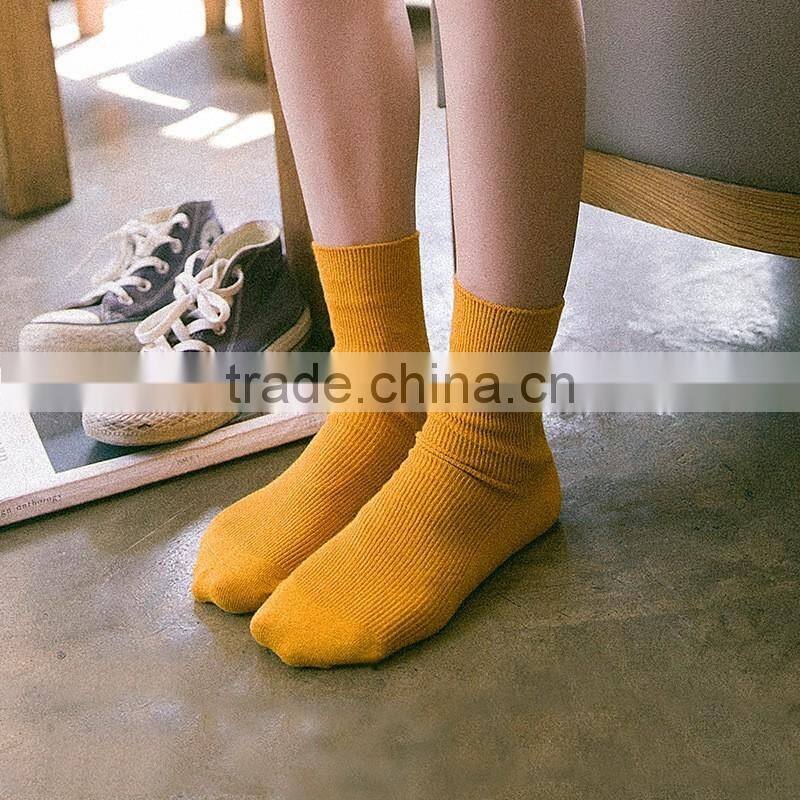2016 hot sell product women socks beautiful candy color cotton tube socks/boat socks