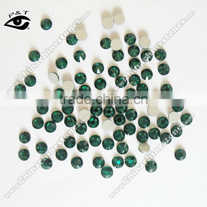 Flat back MC machine cut rhinestones ss16 emerald green for clothing shoes