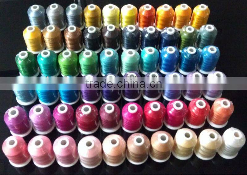 Simthread market popular metallic Embroidery Thread 40WT, 770yard MINI cones, 42 colors/kit
