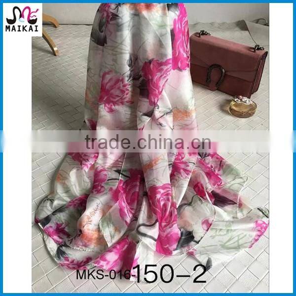 European hot selling printing silk summer fashion beach scarf