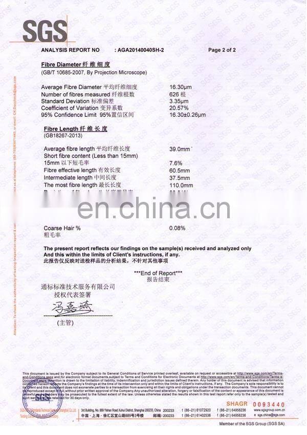 Dehaired and carded Cashmere Fiber Light Grey for india market