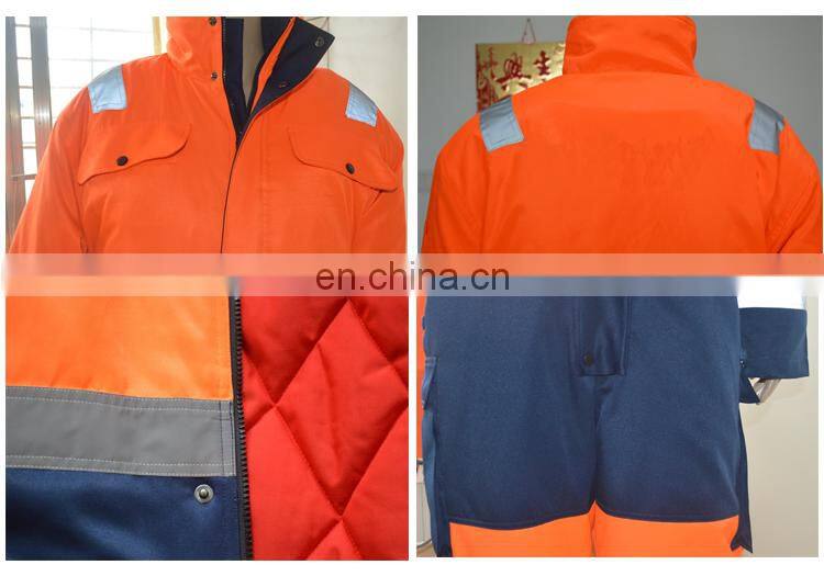 CE unisex gender fashion cheap fied Reflective striped workwear fire resistant winter coverall
