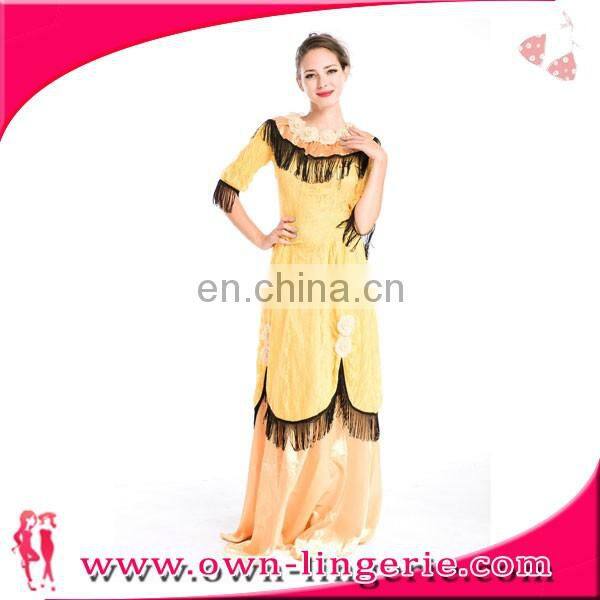 Medieval Renaissance Woman Queen Halloween Costume yellow