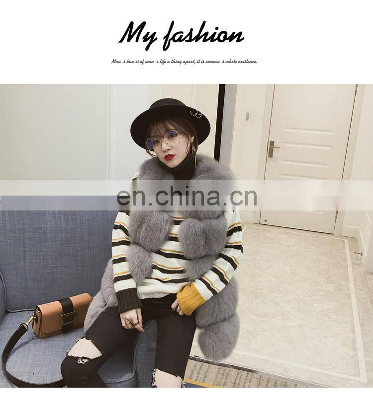 2016 Top Quality Wholesale Real Fur Vest Natural Fox Fur White Vest