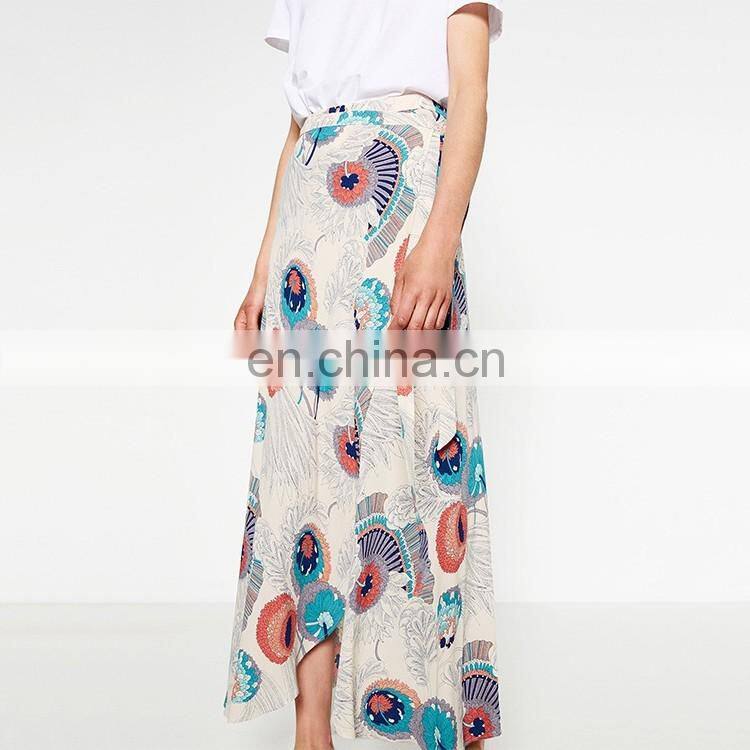 Latest long skirt design ladies chiffon traditional long skirt