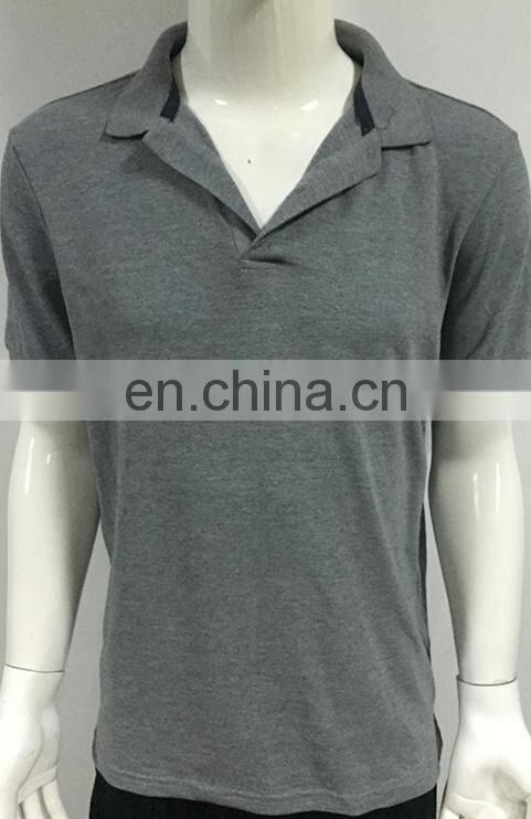 2016 Men's gray color polo t-shirt without embroidery