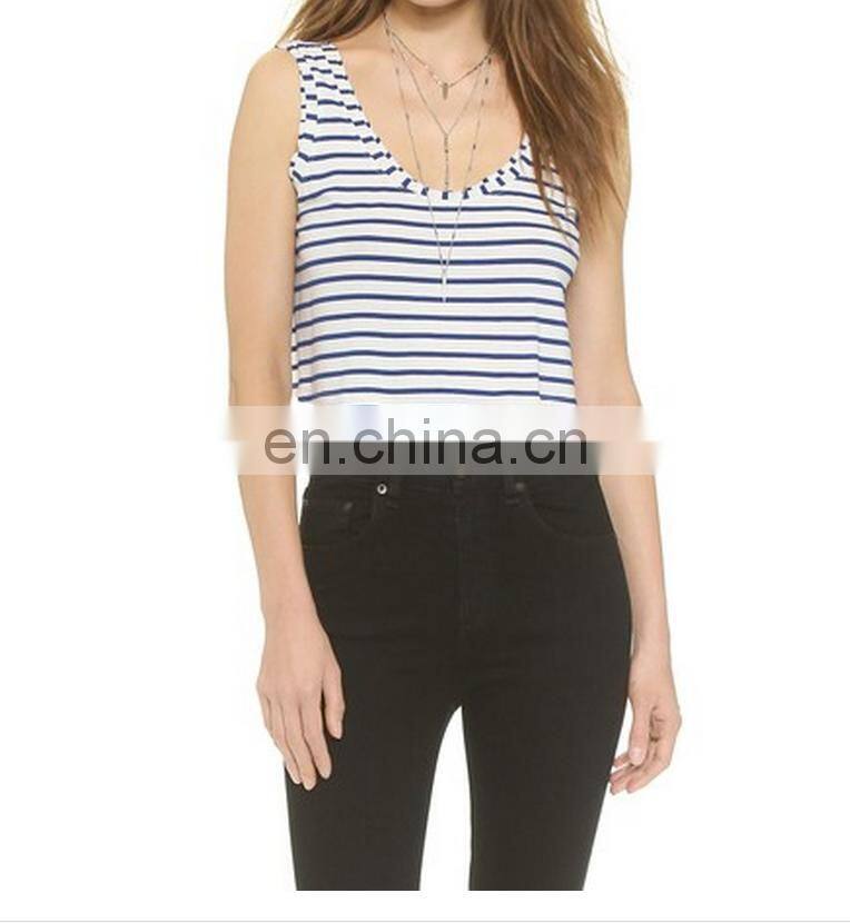 2016 new arrivel high quality stripe crop top cheer uniform