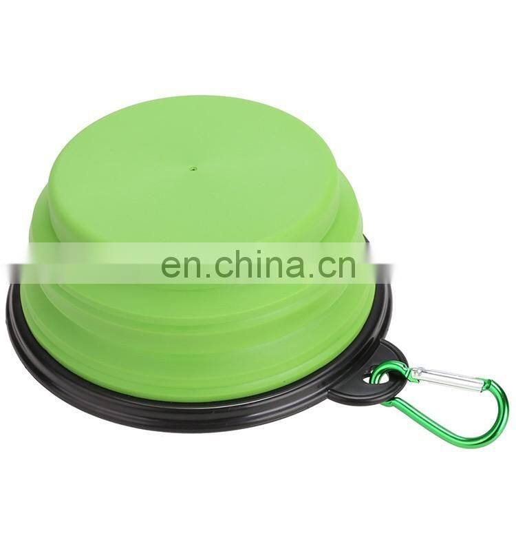 Food Grade Unbreakable Stocked Colorful Collapsible Pet Dog Bowl With Hook,Mountaineering buckle dog bowl