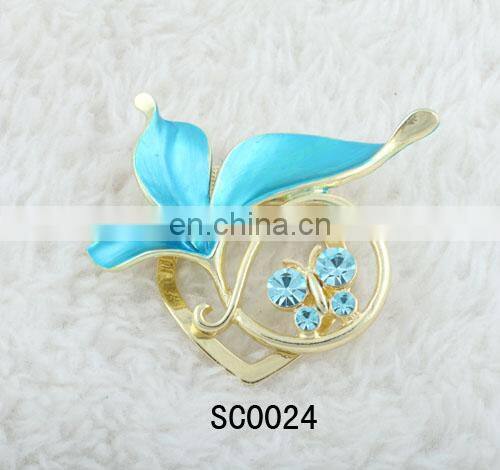 2014 Vintage Gold Tone Crown Shape Rhinestone Brooch Pin Or Coat Scarf Clip Royal Colors