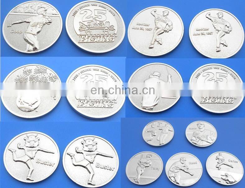 custom personalized souvenir silver plated metal challenge coin