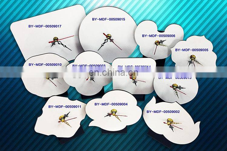 Sublimation MDF Hard Board Clock MDF wall clock sublimation wooden wall clock