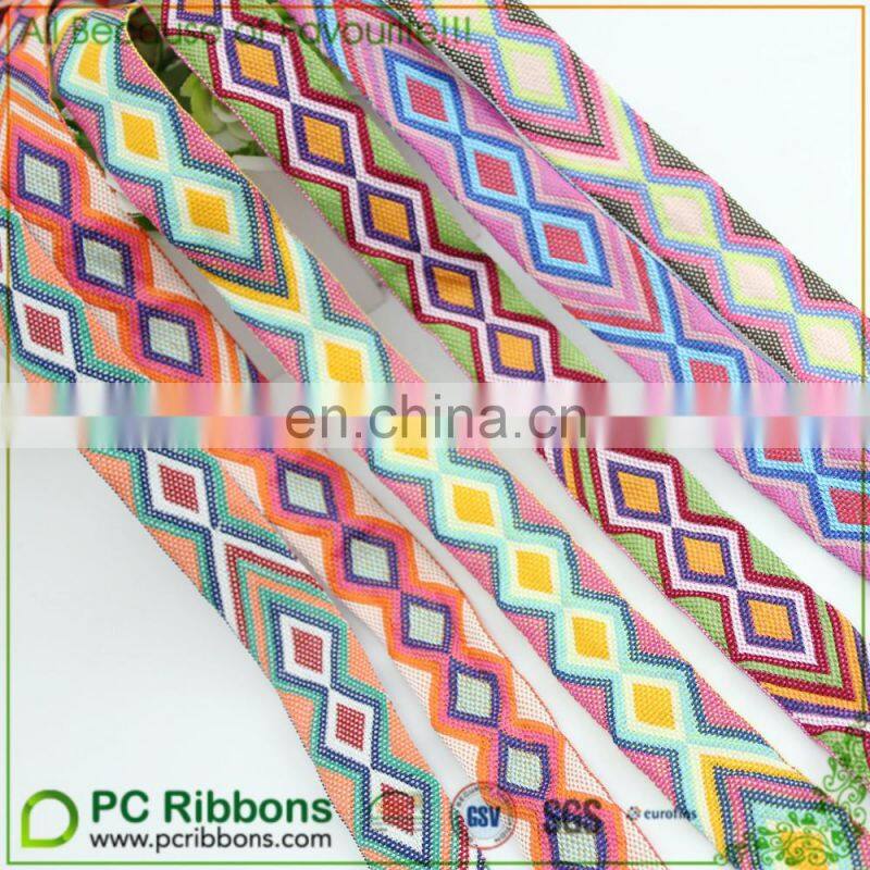 2.5cm custom woven jacquard embroidered ribbons