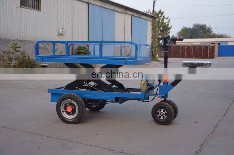 Customize multi-function electric lift flat cart trolley price